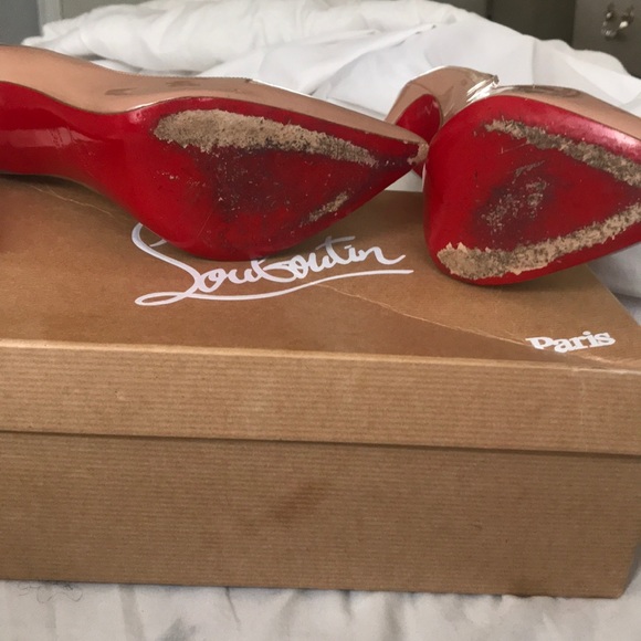 Christian Louboutin Beige Heels with Red Soles - Picture 3 of 8